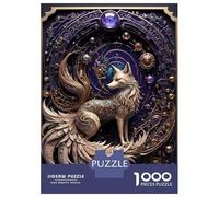 Jigsaw Puzzle for Teenagers 1000 Pieces Cosmic Golden Fox Art Deco Jigsaws for Adults Hands-on Game Wall Art Unique Gifts for Birthday And Christmas 38x26cm/1000pcs