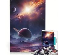 Jigsaw Puzzle for Teenagers 1000 Pieces Cosmic Landscape with Planets And Nebula, Hands-on Game, Improve Memory, Gifts for Friends And Family 50x75cm