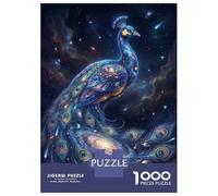 Jigsaw Puzzle for Teenagers 1000 Pieces Cosmic Peacock in Starry Night Sky Puzzle for Adults Hands-on Game Staycation Kill Time Parent-child Interaction 52x38cm/1000pcs