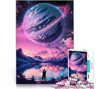 Jigsaw Puzzle for teenagers 1000 Pieces Couple Under Saturn Planet Denkspiel eignet sich ideal als Geschenk für die ganze Familie75x50cm
