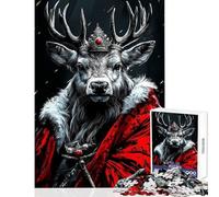 Jigsaw Puzzle for Teenagers 1000 Pieces Crimson Deer King Fun Games Home Art Decor Educational Toy Birthday Present,Travel Gifts, (75X50CM)