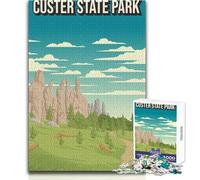 Jigsaw Puzzle for Teenagers 1000 Pieces Custer State Park Pixel Art Poster Beautiful Design Game For Family Fun Anti-Stress Toys Size 38x26cm