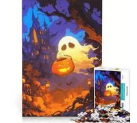 Jigsaw Puzzle for Teenagers 1000 Pieces Cute Ghost with Lantern, Toy Wall Decor, Difficult And Challenge, Challenging Game Gifts 38x26cm