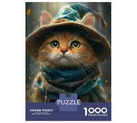 Jigsaw Puzzle for Teenagers 1000 Pieces Cute Witch Cat Jigsaw for Adults Hands-on Game Analysis And Logic Parent-child Interaction 70x50cm/1000pcs