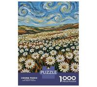 Jigsaw Puzzle for Teenagers 1000 Pieces Daisy Field Impressionist Painting Puzzle for Adults Relax Games For Family Fun for Is Ideal As A Gift 70x50cm/1000pcs