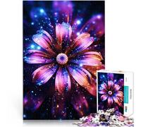 Jigsaw Puzzle for teenagers 1000 Pieces Daisy Neon Cosmic Flower Difficult and Challenge Enhance love between couples 26x38cm
