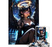 Jigsaw Puzzle for Teenagers 1000 Pieces Dark Angel with Halo Help The Brain Exercise Difficult Challenge Family Game Suitable for Ages 14 And Up (50x75cm)