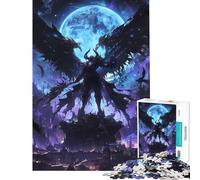 Jigsaw Puzzle for Teenagers 1000 Pieces Dark Angel with Wings Challenging To Complete For Family Fun Anti-Stress Toys for Ages 14 And over (38x52cm)