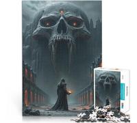 Jigsaw Puzzle for teenagers 1000 Pieces Dark Fantasy Skull Temple Familienspaß Geeignet für die Schreibtischdekoration38x26cm