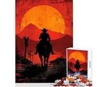 Jigsaw Puzzle for Teenagers 1000 Pieces Desert Rider at Sunset Interactive Family Leisure Activity Ideal Festive Holiday Present (38X52cm)