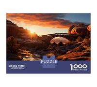 Jigsaw Puzzle for Teenagers 1000 Pieces Desert Sunset Bridge Scene Jigsaw Puzzle Relax Games Difficult Hard Difficult And Challenge 70x50cm/1000pcs