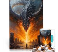 Jigsaw Puzzle for teenagers 1000 Pieces Dragon Over City Painting Pattern assembly 38x52cm Birthday Gifts for Age 14+