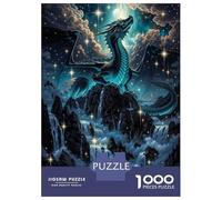 Jigsaw Puzzle for Teenagers 1000 Pieces Dragon Over Waterfalls Under Starry Sky Puzzle for Adults DIY Toys Analysis And Logic Difficult And Challenge 38x26cm/1000pcs