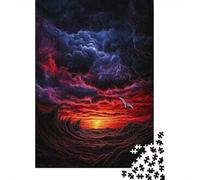Jigsaw Puzzle for Teenagers 1000 Pieces Dramatic Sunset Ocean Waves Adult Jigsaw DIY Toys Analysis And Logic Unique Gifts for Birthday And Christmas 70x50cm/1000pcs