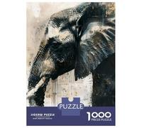 Jigsaw Puzzle for Teenagers 1000 Pieces Elephant Grace Painting Jigsaw Relaxing Games Pattern Assembly Unique Gifts for Birthday And Christmas 52x38cm/1000pcs