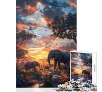 Jigsaw Puzzle for Teenagers 1000 Pieces Elephants Nature SynthWave 1000 Jigsaw Puzzle Relax Games Great Gifts for Games Improve Memory (38x52cm)