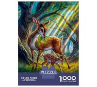 Jigsaw Puzzle for Teenagers 1000 Pieces Enchanted Forest Deer Fawn Jigsaw for Adults Hands-on Game Analysis And Logic Parent-child Interaction 70x50cm/1000pcs