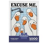 Jigsaw Puzzle for Teenagers 1000 Pieces Excuse Me, Are You Pooping Goose Art Puzzle for Adults Hands-on Game Staycation Kill Time Parent-child Interaction 70x50cm/1000pcs
