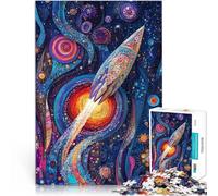 Jigsaw Puzzle for teenagers 1000 Pieces Fantasy Rocket in Space Lernspiele mit vollständig ineinander greifenden, zufällig geformten Teilen75x50cm