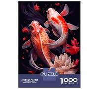 Jigsaw Puzzle for Teenagers 1000 Pieces Fat Koi Fish Jigsaw for Adults Relax Games Home Decoration Parent-child Interaction 52x38cm/1000pcs