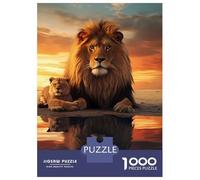 Jigsaw Puzzle for Teenagers 1000 Pieces Father Lion And Son Puzzle for Adults Hands-on Game Staycation Kill Time Parent-child Interaction 70x50cm/1000pcs