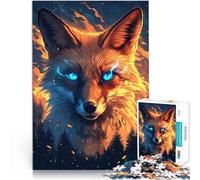 Jigsaw Puzzle for teenagers 1000 Pieces Fiery Fox Nature Forest Challenging Game Gifts for is ideal as a gift for the whole family 26x38cm