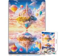 Jigsaw Puzzle for Teenagers 1000 Pieces Floating Castle in The Clouds Educational Family Game Perfect Decoration Toy Wall Decor Size 50x75cm