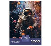 Jigsaw Puzzle for Teenagers 1000 Pieces Floral Astronaut in Space Jigsaws for Adults Hands-on Game Enhance Memory Parent-child Interaction 38x26cm/1000pcs
