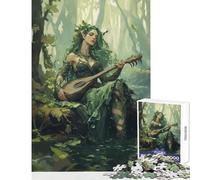 Jigsaw Puzzle for Teenagers 1000 Pieces Forest Nymph Playing Lute Toy Wall Decor Birthday Gift Hands-on Game Difficult And Challenge Size 38x52cm