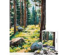 Jigsaw Puzzle for Teenagers 1000 Pieces Forest Trees With Sunlight Educational Games Analysis And Logic DIY Toys Parent-child Interaction (38X26CM)
