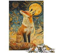 Jigsaw Puzzle for Teenagers 1000 Pieces Fox in Cosmos Educational Games Difficult Hard Home Decoration Toys Birthday Present,Travel Gifts, Size 38x52cm