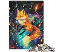 Jigsaw Puzzle for Teenagers 1000 Pieces Fox in The Cosmos Educational Games Difficult Hard Home Decoration Toys Birthday Present,Travel Gifts, Size 75x50cm