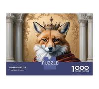 Jigsaw Puzzle for Teenagers 1000 Pieces Fox King Portrait Puzzle for Adults Hands-on Game Staycation Kill Time Parent-child Interaction 52x38cm/1000pcs