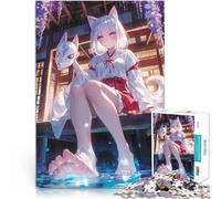 Jigsaw Puzzle for teenagers 1000 Pieces Fox Masked Shrine Maiden Hands-on-Spiel Wunschliste mit dem Weihnachtsmann38x26cm