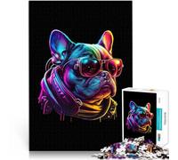 Jigsaw Puzzle for teenagers 1000 Pieces French Bulldog Intellektuelles Spiel mit vollständig ineinander greifenden, zufällig geformten Teilen52x38cm