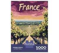 Jigsaw Puzzle for Teenagers 1000 Pieces French Vineyard Sunset Jigsaws for Adults Toy Wall Decor Staycation Kill Time Parent-child Interaction 70x50cm/1000pcs