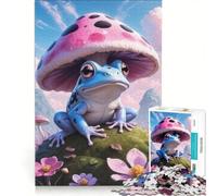 Jigsaw Puzzle for Teenagers 1000 Pieces Friendly Frog Mushroom, Educational Game, Enhance Memory, Challenging Game Gifts 50x75cm