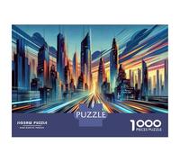Jigsaw Puzzle for Teenagers 1000 Pieces Future Cityscape Urban Skyline Jigsaw Puzzle Relax Games Difficult Hard Difficult And Challenge 38x26cm/1000pcs