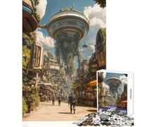 Jigsaw Puzzle for Teenagers 1000 Pieces Futuristic Cityscape with Spherical Structure Educational Games Analysis And Logic DIY Toys Parent-child Interaction (38X26CM)