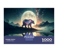 Jigsaw Puzzle for Teenagers 1000 Pieces Galaxy Bear Reflection in Water Jigsaw Puzzle Relax Games Difficult Hard Difficult And Challenge 52x38cm/1000pcs