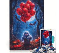 Jigsaw Puzzle for Teenagers 1000 Pieces Ghostly Halloween Balloons, Educational Game, Enhance Memory, Challenging Game Gifts 38x26cm