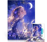 Jigsaw Puzzle for teenagers 1000 Pieces Girl Gazing at the Moon Hands-on-Spiel Verbessern Sie das Gedächtnis75x50cm