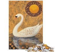 Jigsaw Puzzle for Teenagers 1000 Pieces Golden Swan Reflections Hands-on Game for The Whole Family Educational Toy Parent-child Interaction Size 38x26cm