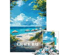 Jigsaw Puzzle for Teenagers 1000 Pieces Grace Bay, Turks And Caicos Jigsaw Puzzle Hands-on Game Presents for Women for Is Ideal As A Gifts (Size 38x26cm)