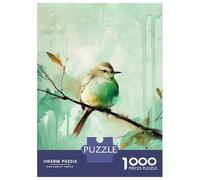 Jigsaw Puzzle for Teenagers 1000 Pieces Green Bird on Branch Jigsaw for Adults Hands-on Game Analysis And Logic Parent-child Interaction 52x38cm/1000pcs
