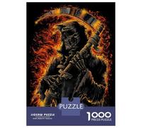 Jigsaw Puzzle for Teenagers 1000 Pieces Grim Reaper in Flames Jigsaws for Adults Hands-on Game Enhance Memory Parent-child Interaction 70x50cm/1000pcs