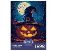 Jigsaw Puzzle for Teenagers 1000 Pieces Halloween Pumpkin Witch Jigsaw for Adults Hands-on Game Analysis And Logic Parent-child Interaction 52x38cm/1000pcs