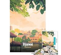 Jigsaw Puzzle for Teenagers 1000 Pieces Hanoi, Vietnam in The Rain Learning Educational Toys Hands-on Game Family Activities Birthday Gifts (Size 50x75cm)