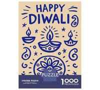 Jigsaw Puzzle for Teenagers 1000 Pieces Happy Diwali Greeting Card Puzzle for Adults Relax Games For Family Fun for Is Ideal As A Gift 38x26cm/1000pcs