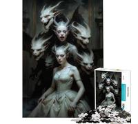 Jigsaw Puzzle for Teenagers 1000 Pieces Haunted Mansion Toys Educational Games Impossible Game Precision Cutting Secret Santa Gifts (Size 38x26cm)